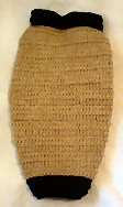 Tan/Black Hand Crocheted Dog Sweater